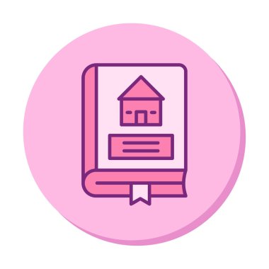 Mimarlık Kitabı düz simgesi, vektör illüstrasyonu 