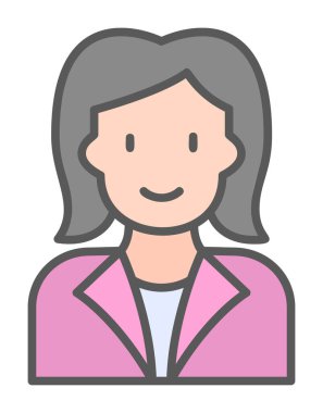 kadın avatar simgesi, vektör illüstrasyonu 