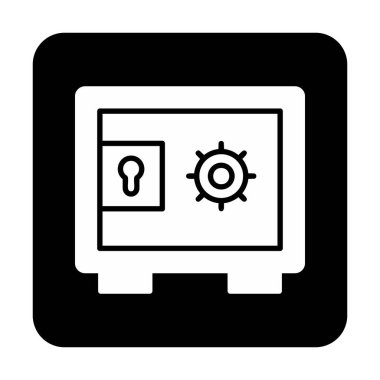 Güvenli kutu simgesi, vektör illüstrasyonu 