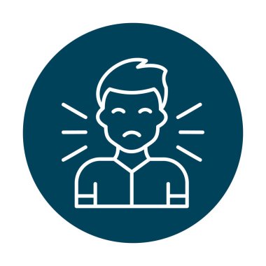 Korkmuş adam simgesi, korku konsepti, vektör illüstrasyonu