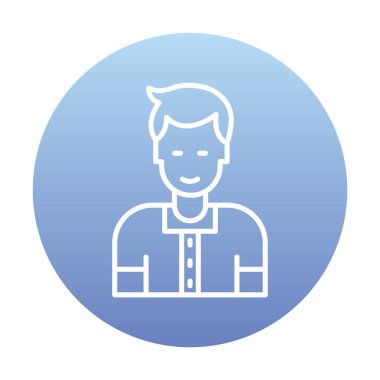 Avatar man simgesi, vektör illüstrasyonu  