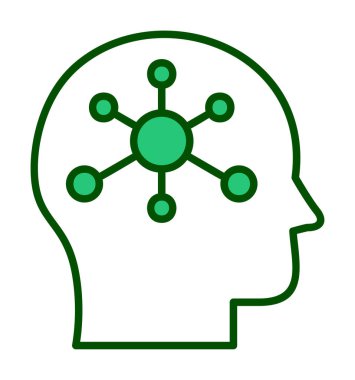 Psikoloji işaretli düz beyin simgesi