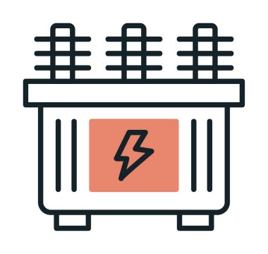 Batarya güç ikonu vektör illüstrasyonu. Dönüştürücü                         