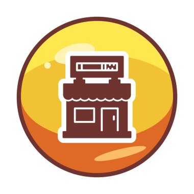 dükkan simgesi, vektör illüstrasyonu basit tasarım