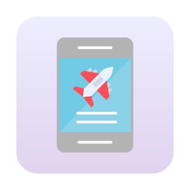 Uçak simgesi vektör illüstrasyonunda bilet