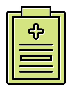 Tıbbi Kayıtlar ikonu. Basit resimleme                                 