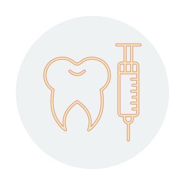 Diş bakımı anestezi ikonu vektör illüstrasyonu 