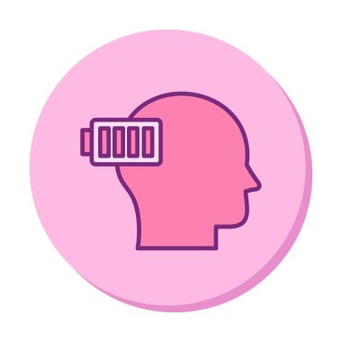 Batarya vektör çizimi tasarımı olan insan kafası