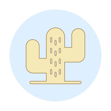 Kaktüs simgesi, basit tasarım çizimi  