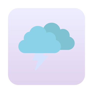 Yıldırım ikonlu fırtına bulutları. vektör illüstrasyonu                   