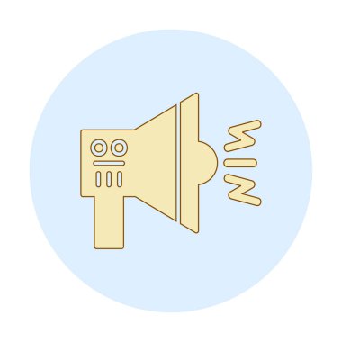 Hoparlör ve gürültü simgesi, vektör illüstrasyonu  