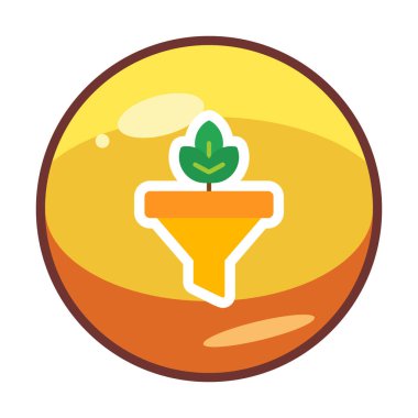 Bitki ve vektör illüstrasyonlu filtre hunisi