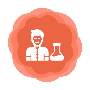 Basit vektör izole illüstrasyondaki bilim adamı simgesi                                    