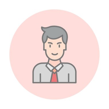 Man web simgesi, vektör illüstrasyonu 