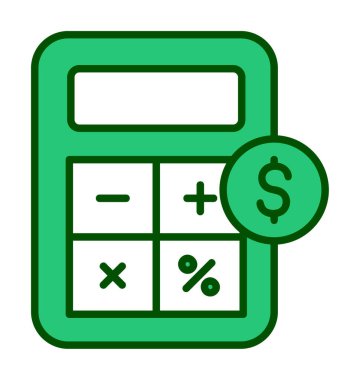 hesap makinesi düz simgesi, vektör illüstrasyonu