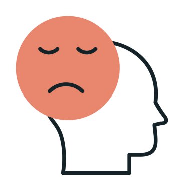 Basit yassı Üzüntü ikonu vektör çizimi 