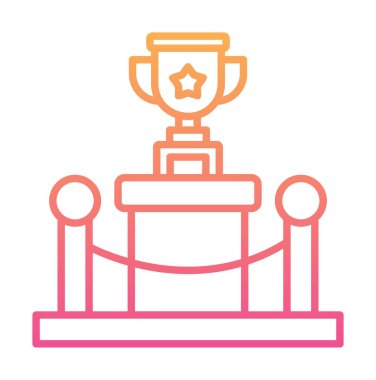 Ödül kupası ikonu vektör illüstrasyonu. Kadeh.                          