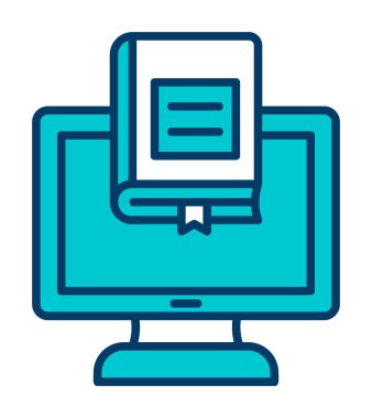 çevrimiçi kütüphane rengi vektör illüstrasyonu                        