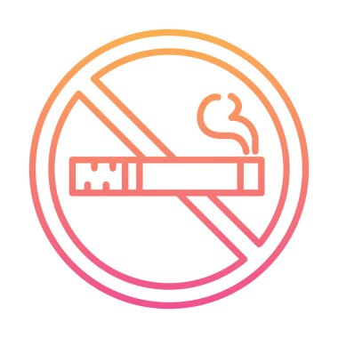 Sigara içme işareti simgesi yok, vektör illüstrasyonu