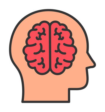 Basit insan beyni ikon vektör tasarımı