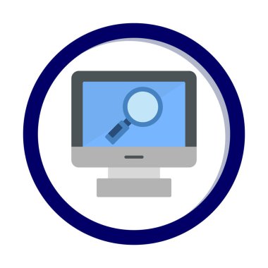 Büyüteç simgesi, düz stil ekran