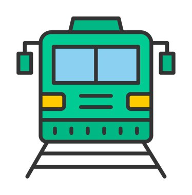 tren simgesi, vektör illüstrasyonu 