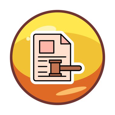 Açık artırma ya da Yargıç Tokmak simgesi düz stilde