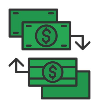 para değişimi simgesi, vektör illüstrasyonu 