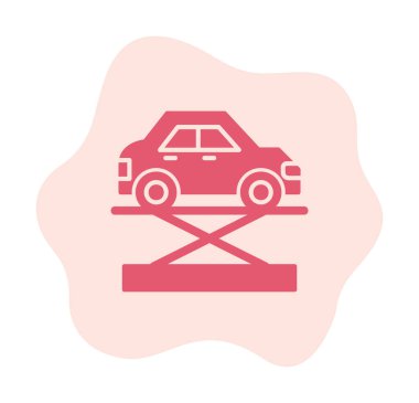 araba kriko ve onarım servisi, vektör illüstrasyonu  