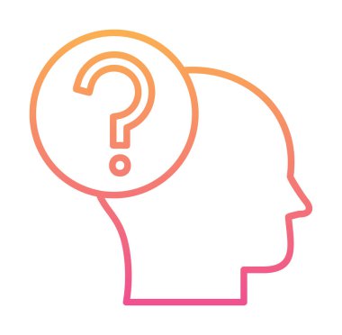 İnsan başlı soru işareti, satır biçimi simgesi 