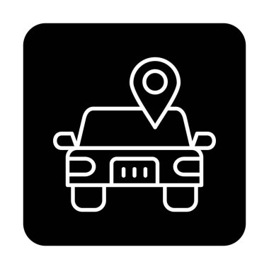 Araba Konumu ikon vektör illüstrasyonu                      