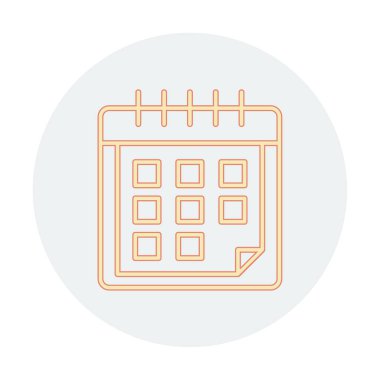 Takvim simgesi, vektör çizimi