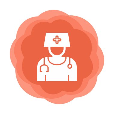 Bayan doktor simgesinin vektör çizimi