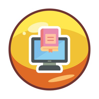 çevrimiçi kütüphane rengi vektör illüstrasyonu                        