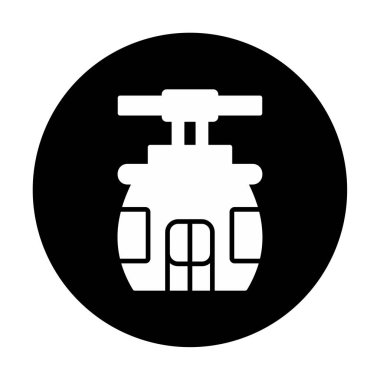 Cableway simgesi, taslak biçim illüstrasyonu  