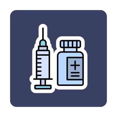 Aşılama web simgesi, vektör illüstrasyonu