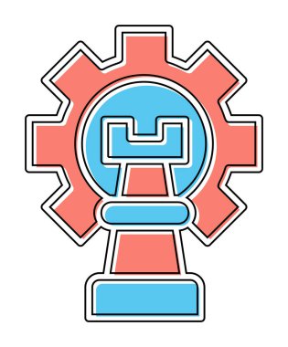 Basit Strateji simgesi, vektör illüstrasyonu