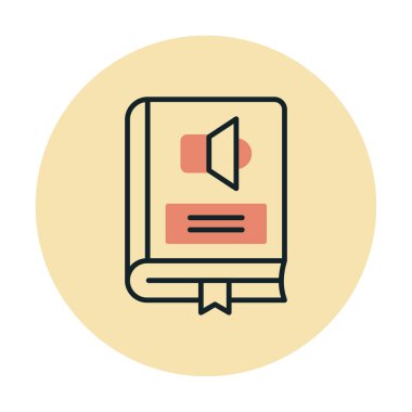 Basit Ses Kitabı simgesi, vektör illüstrasyonu