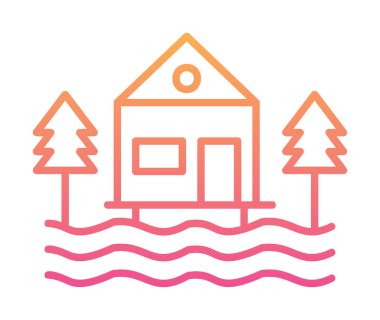 Bir Resort simgesinin vektör illüstrasyonu