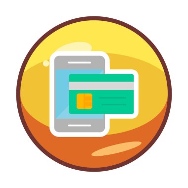 Basit Çevrimiçi Ödeme simgesi, vektör illüstrasyonu