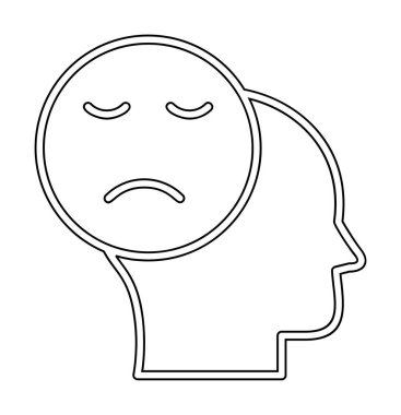 Basit yassı Üzüntü ikonu vektör çizimi 