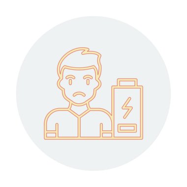 Enerji bataryası olmayan bir adamın vektör çizimi 