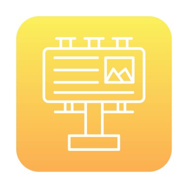 Billboard simgesinin vektör illüstrasyonu 