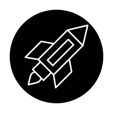 roket simgesi, vektör illüstrasyonu  