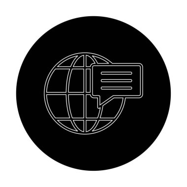 Dünya İletişim vektör simgesi modern illüstrasyon             