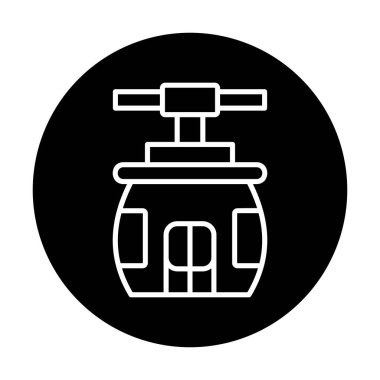 Cableway simgesi, taslak biçim illüstrasyonu  