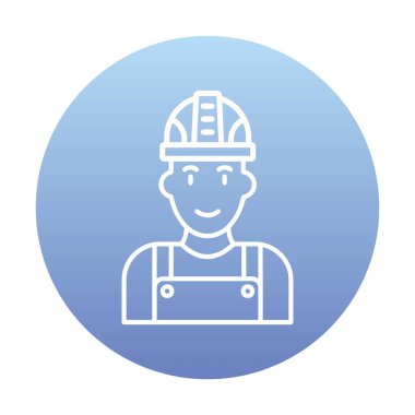 Fabrika İşçi simgesi vektör illüstrasyonu