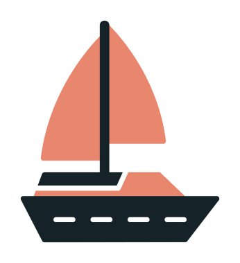 Basit tekne simgesi, vektör illüstrasyonu