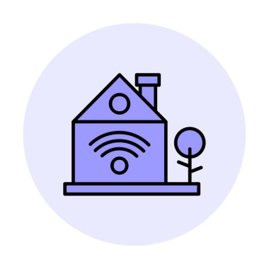 akıllı ev renkli vektör simgesi