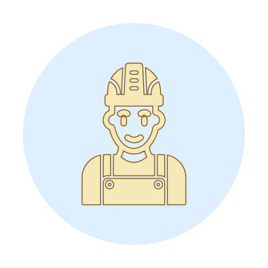 Fabrika İşçi simgesi vektör illüstrasyonu